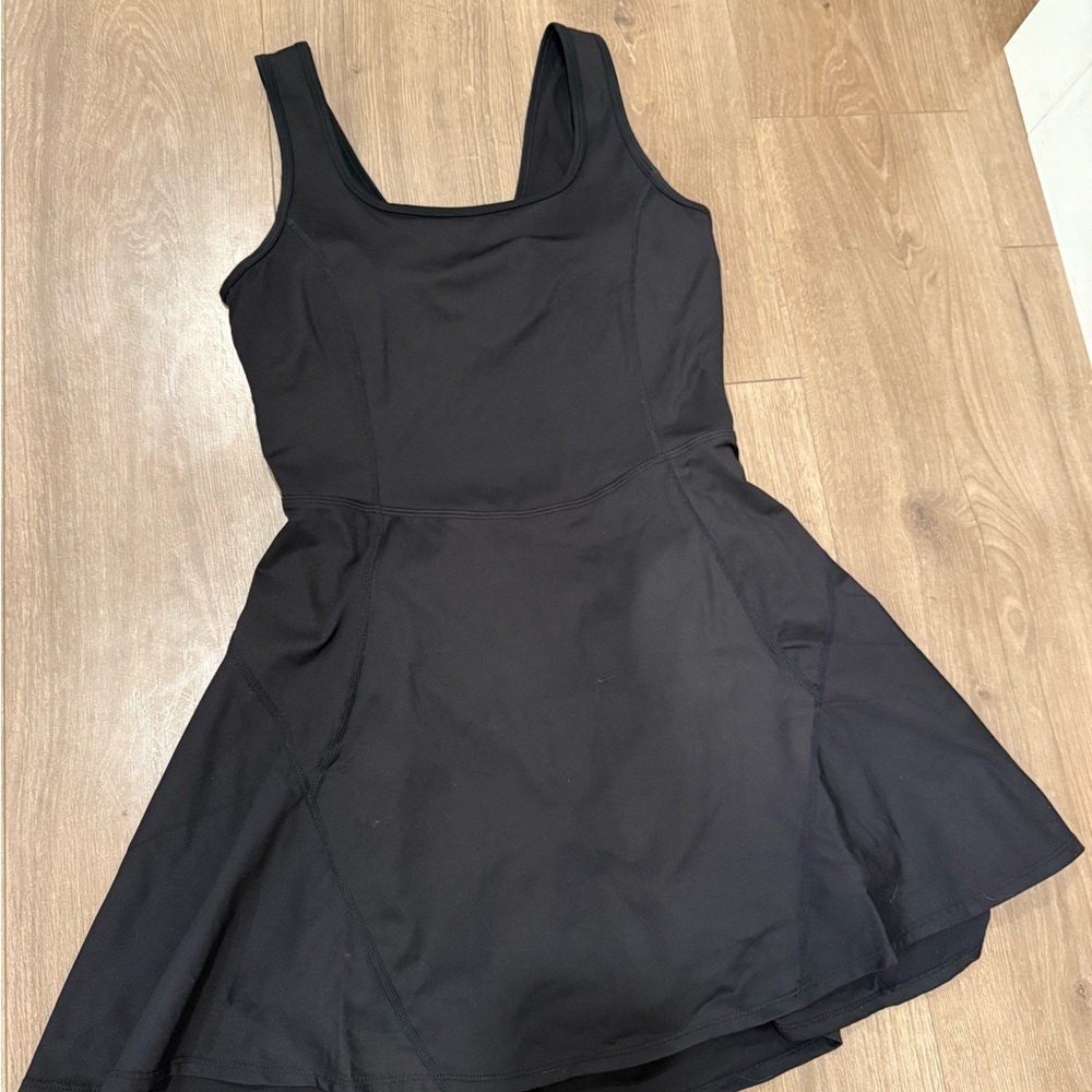 HALARA Black Fit and Flare Mini Dress Square Neck